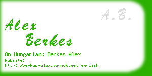 alex berkes business card